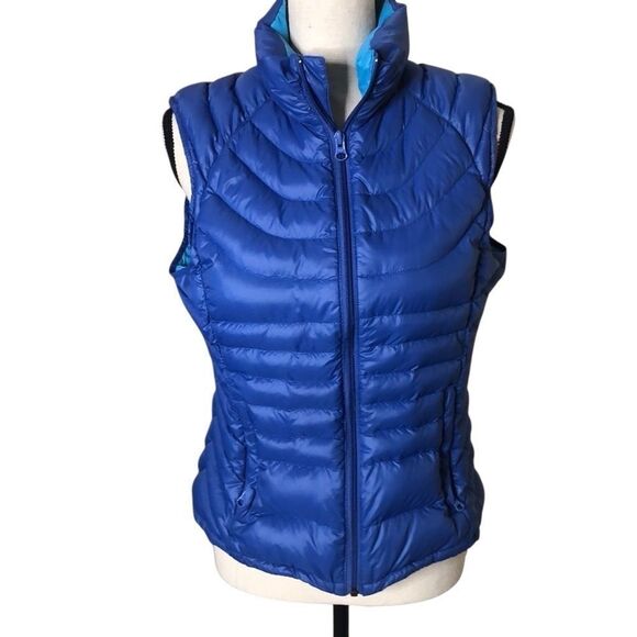 Bernardo Blue Channel Quilt Down Vest Sz M, Packable, Sporty, Outdoors - Picture 2 of 11
